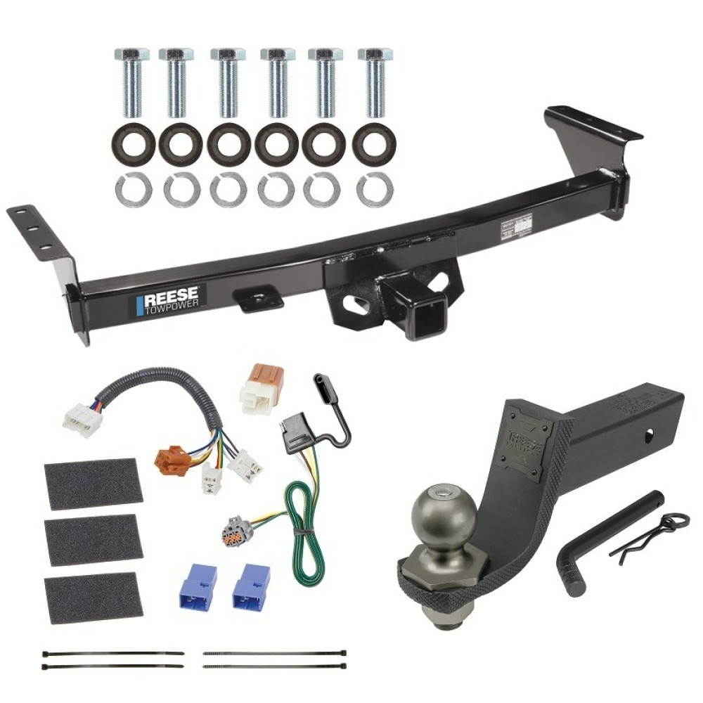For 2005-2023 Nissan Frontier Trailer Hitch Tow PKG w/ 4-Flat Wiring + Interlock Tactical Starter Kit w/ 3-1/4" Drop & 2" Ball By Reese Towpower