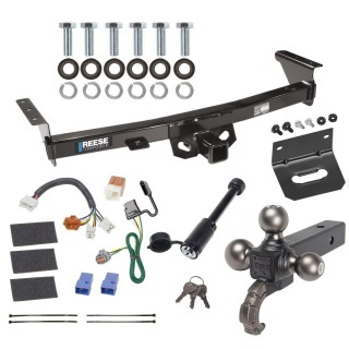 For 2005-2023 Nissan Frontier Trailer Hitch kit by: Reese For 2005-2023 Nissan Frontier Trailer Hitch Tow PKG w/ 4-Flat Wiring + Triple Ball Tactical Ball Mount 1-7/8" & 2" & 2-5/16" Balls w/ Tow Hook + Tactical Dogbone Lock + Wiring Bracket By Reese Towpower