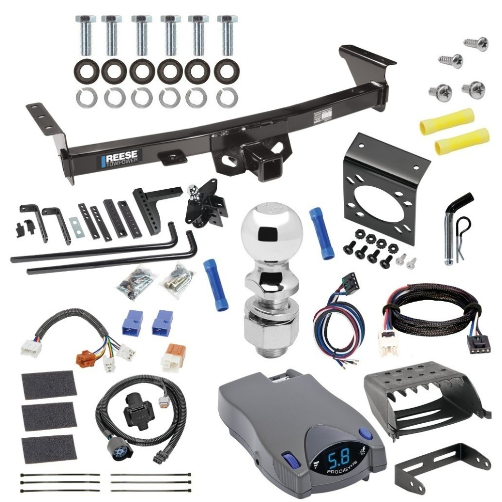 For 2005-2024 Nissan Frontier Trailer Hitch Tow PKG w/ 8K Round Bar Weight Distribution Hitch w/ 2-5/16" Ball + 2" Ball + Pin/Clip + Tekonsha Prodigy P2 Brake Control + Plug & Play BC Adapter + 7-Way RV Wiring By Reese Towpower For 2005-2024 Nissan Frontier Trailer Hitch Tow PKG w/ 8K Round Bar Weight Distribution Hitch w/ 2-5/16" Ball + 2" Ball + Pin/Clip + Tekonsha Prodigy P2 Brake Control + Plug & Play BC Adapter + 7-Way RV Wiring By Reese Towpower