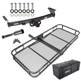 For 2005-2024 Nissan Frontier Trailer Hitch Tow PKG w/ 60" x 24" Cargo Carrier + Cargo Bag + Hitch Lock By Reese Towpower For 2005-2024 Nissan Frontier Trailer Hitch Tow PKG w/ 60" x 24" Cargo Carrier + Cargo Bag + Hitch Lock By Reese Towpower