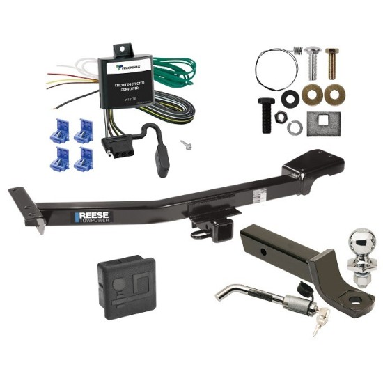 Custom Fit Trailer Hitch Wiring Harness (Requires Splicing) 2" Drop Ball-Mount w/ Locking Pin/Clip 2" Chrome Ball Rubber Hitch Plug Cover Installation Hardware Installation Instructions 44546 119178 7005111 7010 Reese Trailer Tow Hitch 00-07 Toy Reese Trailer Tow Hitch For 00-07 Toyota Land Cruiser Lexus LX470 Deluxe Package Wiring 2" Ball Mount and Lock