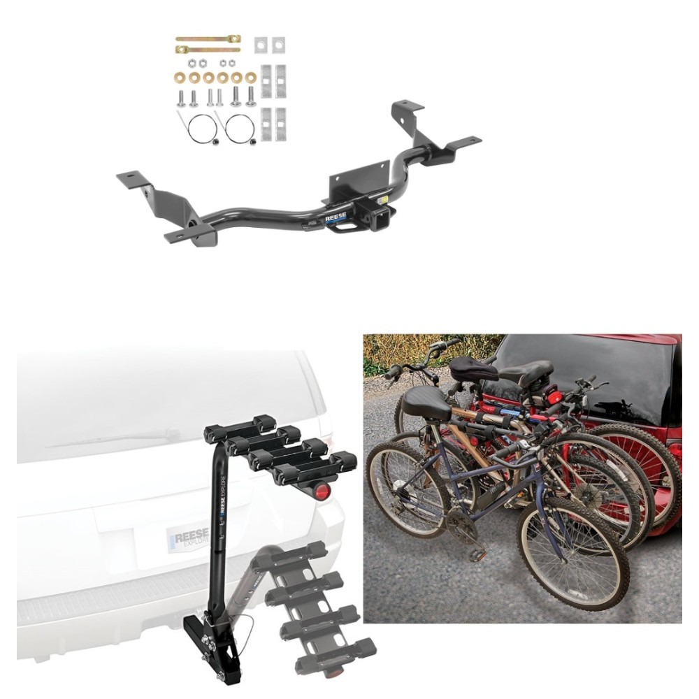 Custom Fit Trailer Hitch 4 Bike Carrier Installation Hardware Installation Instructions 44706 63124 Reese Trailer Hitch 4 Bike Rack 14-23 RAM ProMaster 1500 2500 All (3500 w/o Extended Body) Approved Recreational Offroad Use Carrier Adult Woman or Child Trailer Hitch w/ 4 Bike Rack For 14-24 RAM ProMaster 1500 2500 All (3500 w/o Extended Body) Approved for Recreational & Offroad Use Carrier for Adult Woman or Child Bicycles Foldable