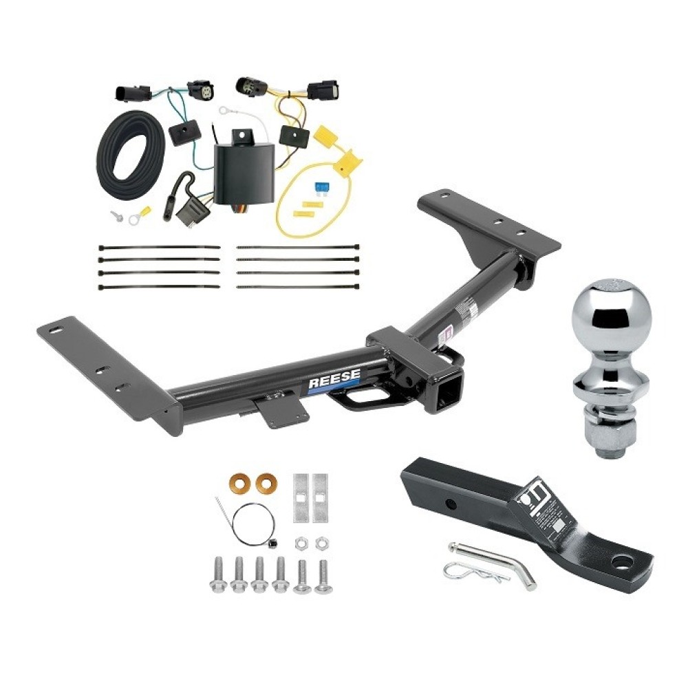 Custom Fit Trailer Hitch Wiring Harness (Plug & Play) 2" Drop Ball-Mount w/ Pin/Clip 1-7/8" Chrome Ball Installation Hardware Installation Instructions 44719 118643 23 63816 Reese Trailer Tow Hitch 15-23 Transit 150 250 350 2" Receiver Reese Trailer Tow Hitch For 15-23 Ford Transit 150 250 350 2" Receiver Complete Package w/ Wiring and 1-7/8" Ball