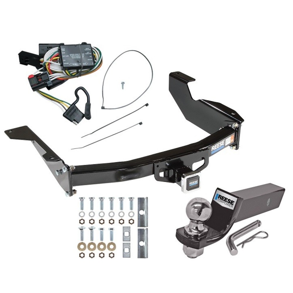 Custom Fit Trailer Hitch Wiring Harness (Plug & Play) 2" Drop Ball-Mount w/ Pin/Clip 2" Chrome Ball Installation Hardware Installation Instructions 44733 118334 21536 Reese Trailer Tow Hitch 98-03 Dodge Durango Complete Package Wiring and 2 Reese Trailer Tow Hitch For 98-03 Dodge Durango Complete Package w/ Wiring and 2" Ball