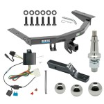 For 2014-2020 Acura MDX Trailer Hitch Tow PKG w/ 4-Flat Wiring + Ball Mount w/ 2" Drop + Interchangeable Ball 1-7/8" & 2" & 2-5/16" (Excludes: w/Full Size Spare Tire Models) By Reese Towpower