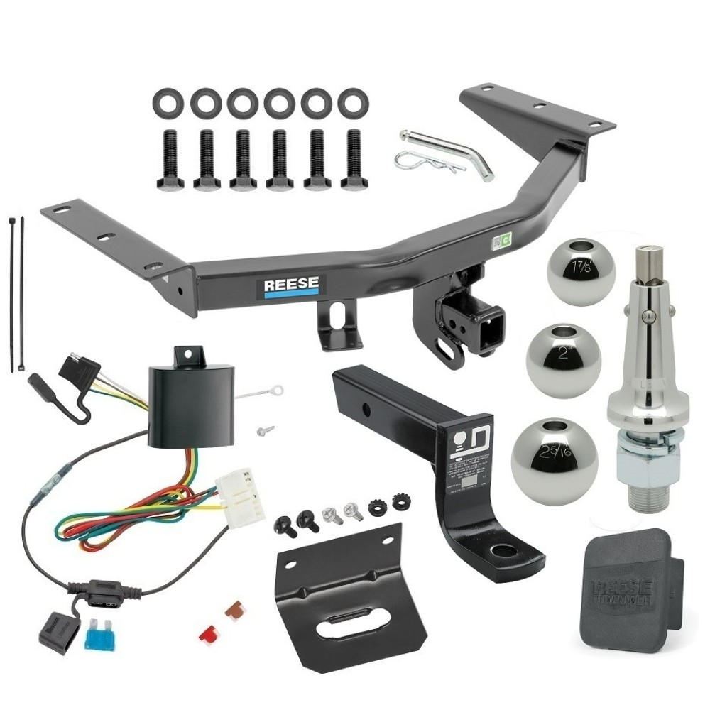 For 2014-2020 Acura MDX Trailer Hitch kit by: Reese For 2014-2020 Acura MDX Trailer Hitch Tow PKG w/ 4-Flat Wiring + Ball Mount w/ 4" Drop + Interchangeable Ball 1-7/8" & 2" & 2-5/16" + Wiring Bracket + Hitch Cover (Excludes: w/Full Size Spare Tire Models) By Reese Towpower
