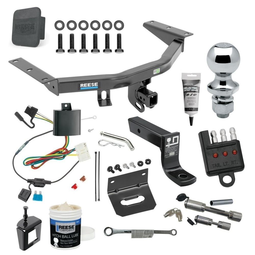 For 2014-2020 Acura MDX Trailer Hitch kit by: Reese For 2014-2020 Acura MDX Trailer Hitch Tow PKG w/ 4-Flat Wiring + Ball Mount w/ 4" Drop + 1-7/8" Ball + Wiring Bracket + Hitch Cover + Dual Hitch & Coupler Locks + Wiring Tester + Ball Lube + Electric Grease + Ball Wrench + Anti Rattle Device