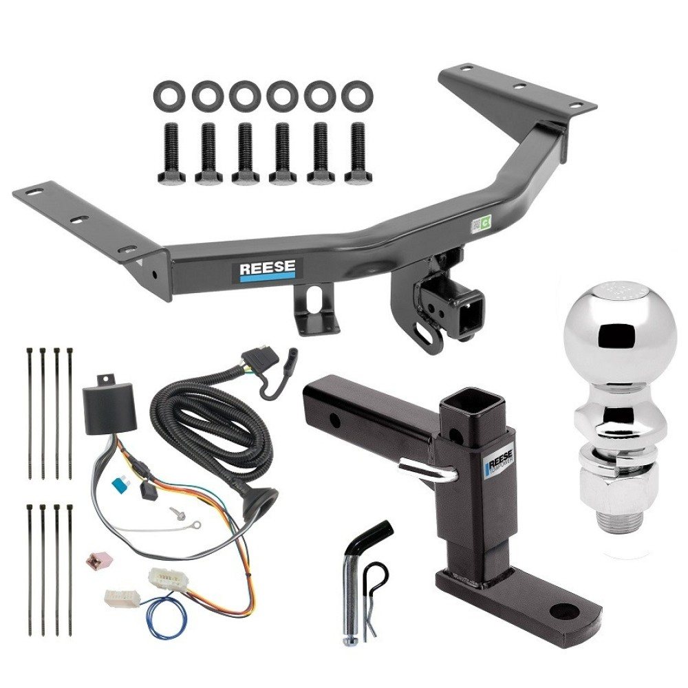 For 2016-2022 Honda Pilot Trailer Hitch kit by: Reese For 2016-2022 Honda Pilot Trailer Hitch Tow PKG w/ 4-Flat Wiring + Adjustable Drop Rise Ball Mount + Pin/Clip + 2-5/16" Ball By Reese Towpower