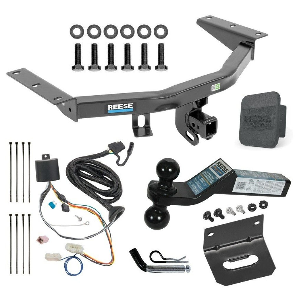 For 2016-2022 Honda Pilot Trailer Hitch kit by: Reese For 2016-2022 Honda Pilot Trailer Hitch Tow PKG w/ 4-Flat Wiring + Dual Ball Ball Mount 2" & 2-5/16" Trailer Balls + Pin/Clip + Wiring Bracket + Hitch Cover By Reese Towpower