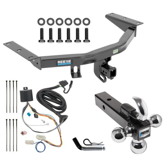 For 2016-2022 Honda Pilot Trailer Hitch kit by: Reese For 2016-2022 Honda Pilot Trailer Hitch Tow PKG w/ 4-Flat Wiring + Triple Ball Ball Mount 1-7/8" & 2" & 2-5/16" Trailer Balls w/ Tow Hook + Pin/Clip By Reese Towpower
