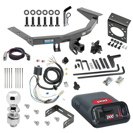 For 2016-2022 Honda Pilot Trailer Hitch kit by: Reese For 2016-2022 Honda Pilot Trailer Hitch Tow PKG w/ 8K Round Bar Weight Distribution Hitch w/ 2-5/16" Ball + 2" Ball + Pin/Clip + Pro Series POD Brake Control + Plug & Play BC Adapter + 7-Way RV Wiring By Reese Towpower