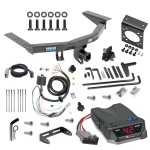 For 2016-2022 Honda Pilot Trailer Hitch Tow PKG w/ 8K Round Bar Weight Distribution Hitch w/ 2-5/16" Ball + Pin/Clip + Tekonsha BRAKE-EVN Brake Control + Plug & Play BC Adapter + 7-Way RV Wiring By Reese Towpower