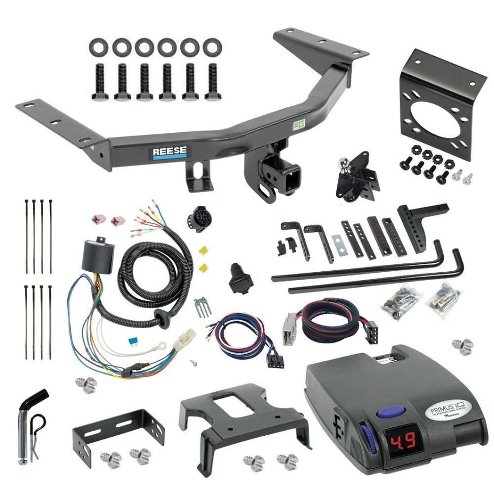 For 2016-2022 Honda Pilot Trailer Hitch kit by: Reese For 2016-2022 Honda Pilot Trailer Hitch Tow PKG w/ 8K Round Bar Weight Distribution Hitch w/ 2-5/16" Ball + Pin/Clip + Tekonsha Primus IQ Brake Control + Plug & Play BC Adapter + 7-Way RV Wiring By Reese Towpower