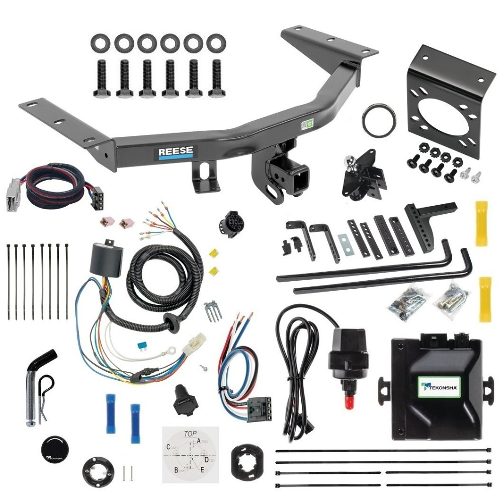 For 2016-2022 Honda Pilot Trailer Hitch kit by: Reese For 2016-2022 Honda Pilot Trailer Hitch Tow PKG w/ 8K Round Bar Weight Distribution Hitch w/ 2-5/16" Ball + Pin/Clip + Tekonsha Prodigy iD Bluetooth Wireless Brake Control + Plug & Play BC Adapter + 7-Way RV Wiring By Reese Towpower
