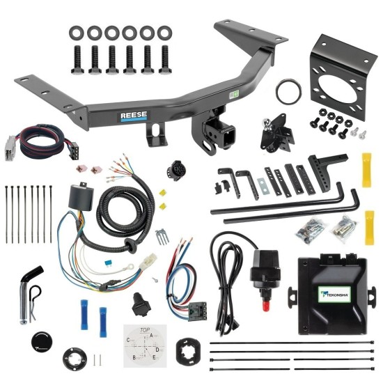 For 2016-2022 Honda Pilot Trailer Hitch kit by: Reese For 2016-2022 Honda Pilot Trailer Hitch Tow PKG w/ 8K Round Bar Weight Distribution Hitch w/ 2-5/16" Ball + Pin/Clip + Tekonsha Prodigy iD Bluetooth Wireless Brake Control + Plug & Play BC Adapter + 7-Way RV Wiring By Reese Towpower
