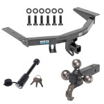 For 2014-2020 Acura MDX Trailer Hitch kit by: Reese For 2014-2020 Acura MDX Trailer Hitch Tow PKG + Tactical Triple Ball Ball Mount 1-7/8" & 2" & 2-5/16" Balls & Tow Hook + Tactical Dogbone Lock (Excludes: w/Full Size Spare Tire Models) By Reese Towpower