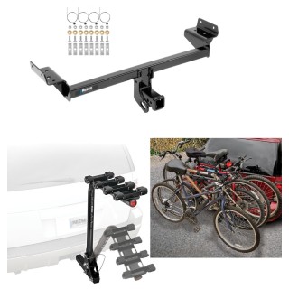 Trailer Hitch w/ 4 Bike Rack For 15-24 Ford Edge 16-18 Lincoln MKX 19-23 Nautilus Approved for Recreational & Offroad Use Carrier for Adult Woman or Child Bicycles Foldable