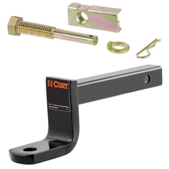 CURT Class 1 Ball Mount and Anti-Rattle Hitch Pin Set – 1-1/4" Receiver Class 1 Ball Mount with Anti-Rattle Hitch Pin & Shim – Fits 1-1/4" Receiver, 2,000 lb