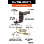 CURT Class 1 Ball Mount and Anti-Rattle Hitch Pin Set – 1-1/4" Receiver Class 1 Ball Mount with Anti-Rattle Hitch Pin & Shim – Fits 1-1/4" Receiver, 2,000 lb
