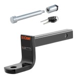CURT Class 1 Long Shank Ball Mount with 5/8" Chrome Hitch Lock Class 1 Ball Mount with 9-3/8" Shank and 5/8" Hitch Lock – Fits 1-1/4" Receiver