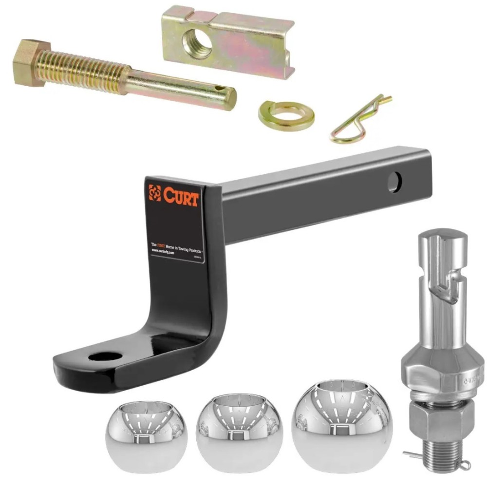 Class 1 Ball Mount & Switch Ball Trailer Ball Set with Anti-Rattle Hitch Pin – Fits 1-1/4″ Receiver Class 1 Ball Mount Kit with Switch Ball Set and Anti-Rattle Hitch Pin for 1-1/4″ Receiver