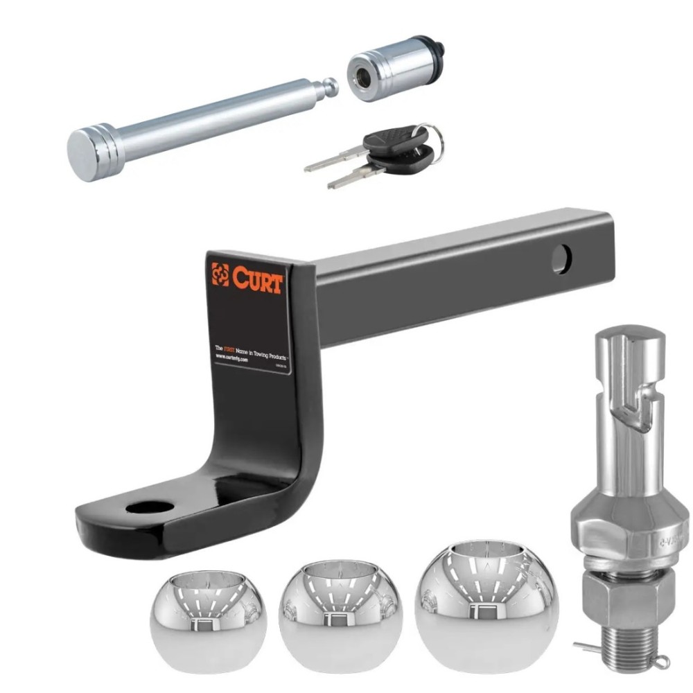 Class 1 Ball Mount & Switch Ball Set with Hitch Lock – Fits 1-1/4″ Receiver Class 1 Ball Mount Kit with Switch Ball Set and Chrome Hitch Lock for 1-1/4″ Receiver