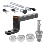 CURT Class 1 Ball Mount & Switch Ball Trailer Ball Set with Lock – 1-1/4" Receiver Class 1 Ball Mount with Switch Ball Set and Channel Lock – Fits 1-1/4" Receiver