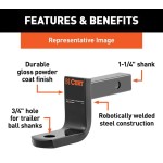CURT Class 1 Ball Mount and Switch Ball Trailer Ball Set – 1-1/4" Receiver Class 1 Ball Mount with Switch Ball Trailer Ball Set – Fits 1-1/4" Receiver, 2,000 lb