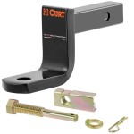 CURT 1-1/4" Ball Mount & Anti-Rattle Pin Kit – Lightweight Towing CURT Class 1 Ball Mount with Anti-Rattle Hitch Pin for 1-1/4" Receivers – 2,000 lbs