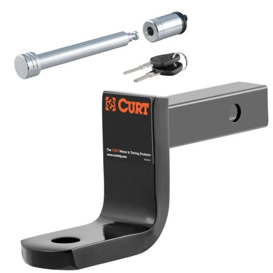 Class 1 Trailer Ball Mount and Hitch Lock Bundle – CURT Towing Security Kit Class 1 Ball Mount with 3-1/4" Drop and Hitch Lock for 3" Receiver – Lightweight Towing Kit