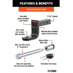 Class 1 Trailer Ball Mount and Hitch Lock Bundle – CURT Towing Security Kit Class 1 Ball Mount with 3-1/4" Drop and Hitch Lock for 3" Receiver – Lightweight Towing Kit