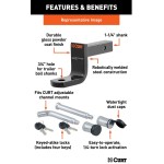 CURT Class 1 Ball Mount + Channel Lock Set – Fits 1-1/4" Receiver, 2,000 lb Rating CURT Class 1 Ball Mount with Lock Set – 1-1/4" Shank, 2,000 lbs, Drop Hitch Kit