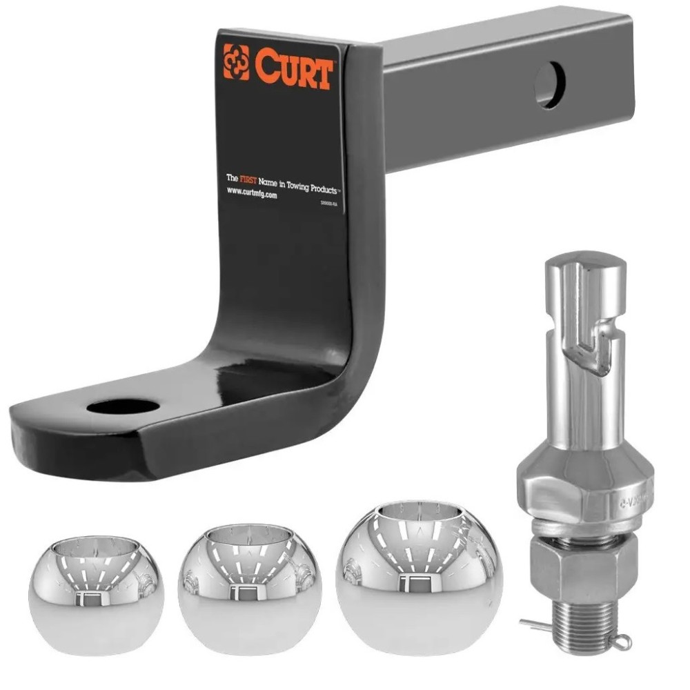 CURT Class 1 1-1/4" Ball Mount & Switch Ball Set (1-7/8", 2", 2-5/16") CURT Class 1 Ball Mount with Switch Ball Trailer Ball Set – 1-1/4" Receiver Multi-Ball Kit