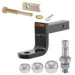 CURT Class 1 Towing Kit with 3 Ball Sizes & Anti-Rattle Hitch Pin Class 1 Ball Mount Kit with Switch Ball Set and Anti-Rattle Pin – Fits 1-1/4" Receiver