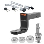 Class 1 Ball Mount Towing Kit with 3-Ball Set & Channel Lock – CURT 1-1/4" Receiver CURT Class 1 Ball Mount with Switch Ball Set and Channel Lock for 1-1/4" Receiver