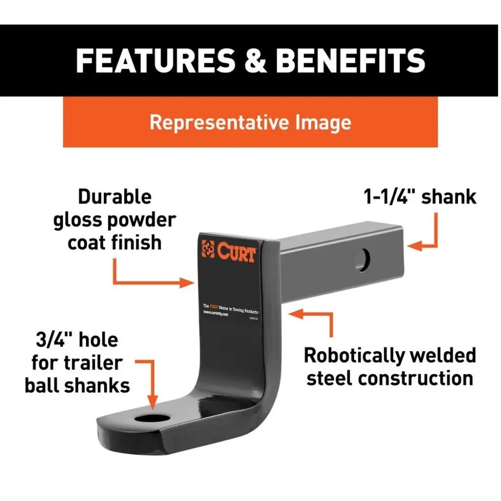 CURT Class 1 1-1/4" Ball Mount & Switch Ball Set (1-7/8", 2", 2-5/16") CURT Class 1 Ball Mount with Switch Ball Trailer Ball Set – 1-1/4" Receiver Multi-Ball Kit
