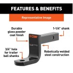 CURT Class 1 1-1/4" Ball Mount & Switch Ball Set (1-7/8", 2", 2-5/16") CURT Class 1 Ball Mount with Switch Ball Trailer Ball Set – 1-1/4" Receiver Multi-Ball Kit