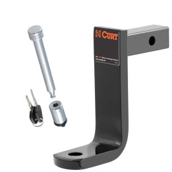 CURT Class 1 Ball Mount with 6" Drop (2,000 lbs) + Chrome 5/8" Hitch Lock for 3" Receiver – Compact Car & SUV Towing Kit CURT Class 1 Ball Mount with 6" Drop (2,000 lbs) + Chrome 5/8" Hitch Lock for 3" Receiver – Compact Car & SUV Towing Kit