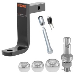 CURT Class 1 Ball Mount (6" Drop, 2,000 lbs) with Switch Ball Trailer Ball Set (3 Sizes) & Chrome Hitch Lock (5/8", 3" Receiver) CURT Class 1 Ball Mount (6" Drop, 2,000 lbs) with Switch Ball Trailer Ball Set (3 Sizes) & Chrome Hitch Lock (5/8", 3" Receiver)