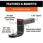 CURT Class 1 Ball Mount Kit with Switch Ball Trailer Balls – Lightweight Towing CURT Class 1 Ball Mount with 6" Drop and Switch Ball Set 1-7/8", 2", 2-5/16"