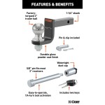 CURT Towing Kit for 1-1/4" Hitch with 2" Ball, 3-Ball Switch Set, and 5/8" Lock CURT 1-1/4" Hitch Towing Starter Kit with 2" Ball, Switch Ball Set & Hitch Lock