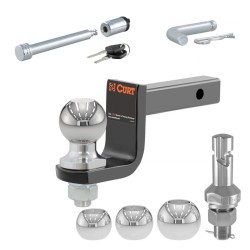CURT Towing Starter Kit with 2" Ball Mount for 1-1/4" Hitch, Switch Ball Set (1-7/8", 2", 2-5/16") & 5/8" Hitch Lock for 3" Receiver – 3,500 lbs Capacity CURT Towing Starter Kit with 2" Ball Mount for 1-1/4" Hitch, Switch Ball Set (1-7/8", 2", 2-5/16") & 5/8" Hitch Lock for 3" Receiver – 3,500 lbs Capacity