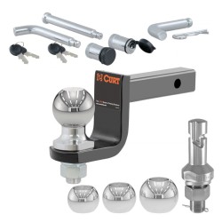 CURT Towing Starter Kit with 2" Ball Mount (1-1/4" Shank), Switch Ball Trailer Ball Set & Channel Mount Lock – 3,500 lbs Capacity CURT Towing Starter Kit with 2" Ball Mount (1-1/4" Shank), Switch Ball Trailer Ball Set & Channel Mount Lock – 3,500 lbs Capacity