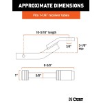 CURT Class 2 Ball Mount with 3-1/8" Rise and 5/8" Hitch Lock for 1-1/4" Receiver