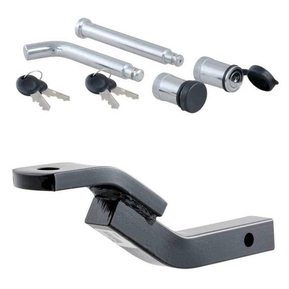 CURT 3,500 lb Class 2 Ball Mount with Lock Set – 1-1/4" Shank, Light-Duty Towing CURT Class 2 Ball Mount with 3-1/8" Rise and Channel Mount Lock Set for 1-1/4" Hitch