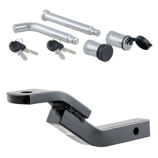 CURT 3,500 lb Class 2 Ball Mount with Lock Set – 1-1/4" Shank, Light-Duty Towing CURT Class 2 Ball Mount with 3-1/8" Rise and Channel Mount Lock Set for 1-1/4" Hitch