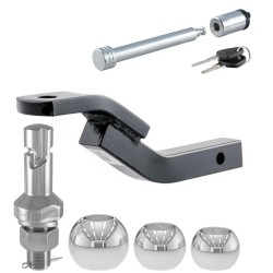 Class 2 Ball Mount with Switch Ball Trailer Set & 5/8" Hitch Lock (1-1/4" Shank)