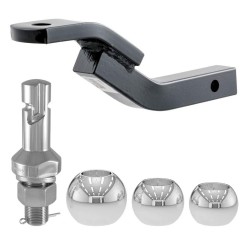 CURT Class 2 Ball Mount (1‑1/4" Shank, 3,500 lbs, 3‑1/8" Rise) with Switch Ball Set (1‑7/8", 2", 2‑5/16") – Light‑Duty Towing Kit for Versatile Hitch Compatibility