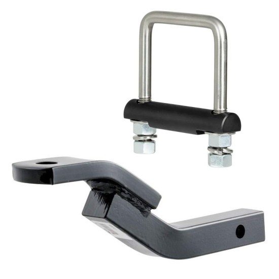 CURT Class 2 Ball Mount with 3-1/8" Rise and Anti-Rattle Hitch Clamp for 1-1/4" Receiver