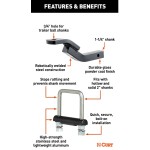 CURT Class 2 Ball Mount with 3-1/8" Rise and Anti-Rattle Hitch Clamp for 1-1/4" Receiver